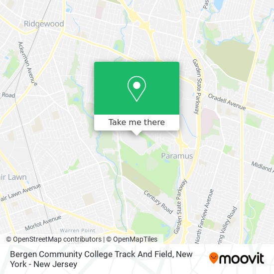 Mapa de Bergen Community College Track And Field