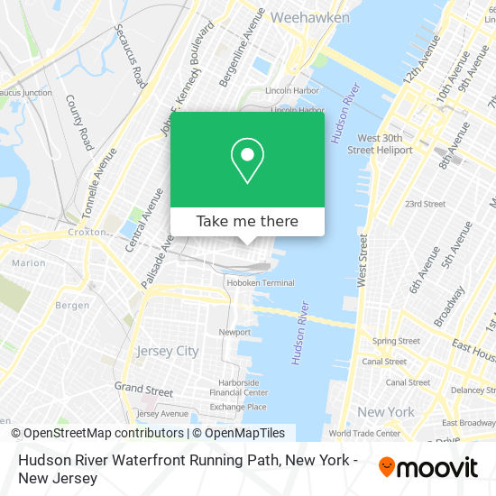 Hudson River Waterfront Running Path map