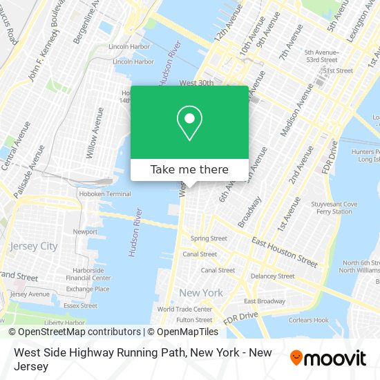 Mapa de West Side Highway Running Path