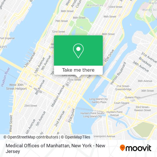 Medical Offices of Manhattan map