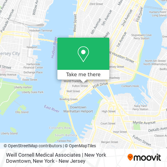 Weill Cornell Medical Associates | New York Downtown map