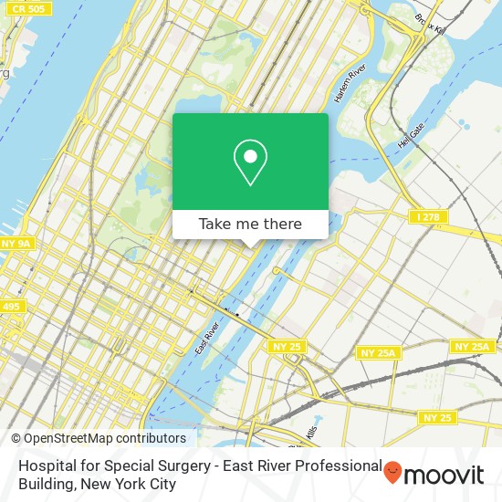Mapa de Hospital for Special Surgery - East River Professional Building