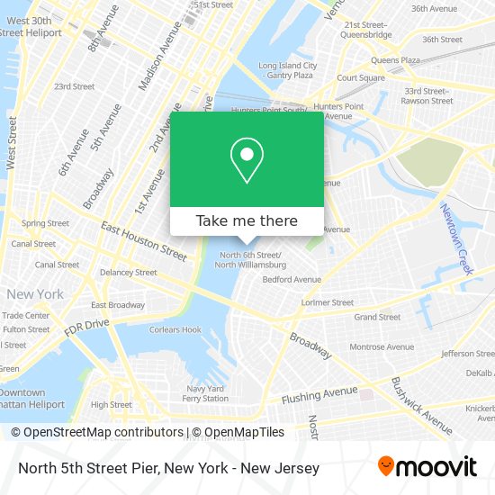 North 5th Street Pier map