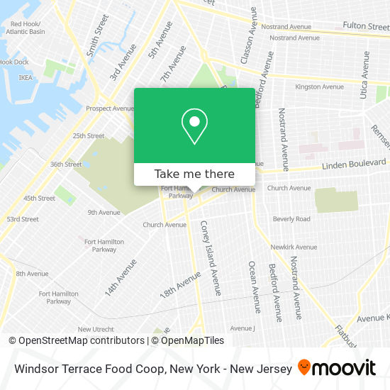 Mapa de Windsor Terrace Food Coop