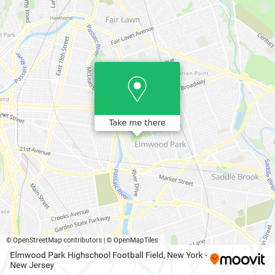 Elmwood Park Highschool Football Field map