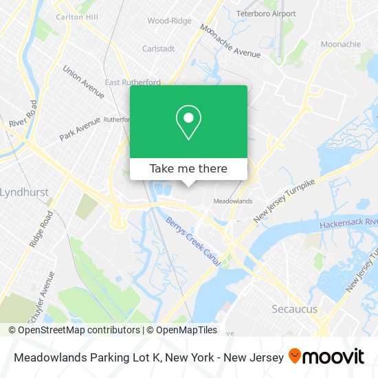 Mapa de Meadowlands Parking Lot K