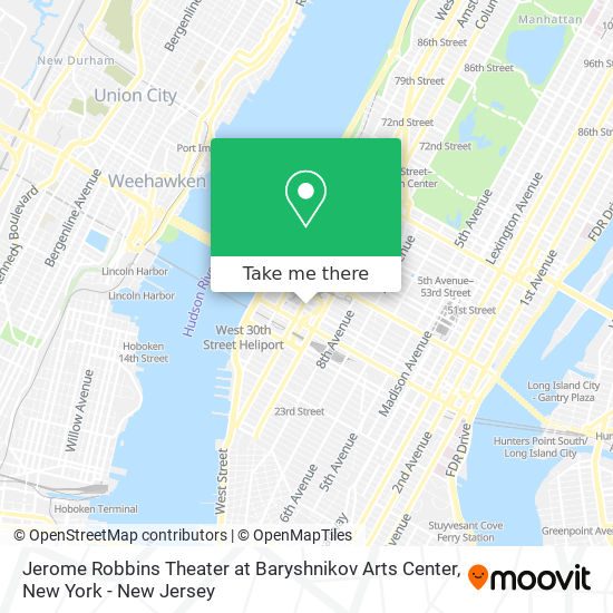 Mapa de Jerome Robbins Theater at Baryshnikov Arts Center