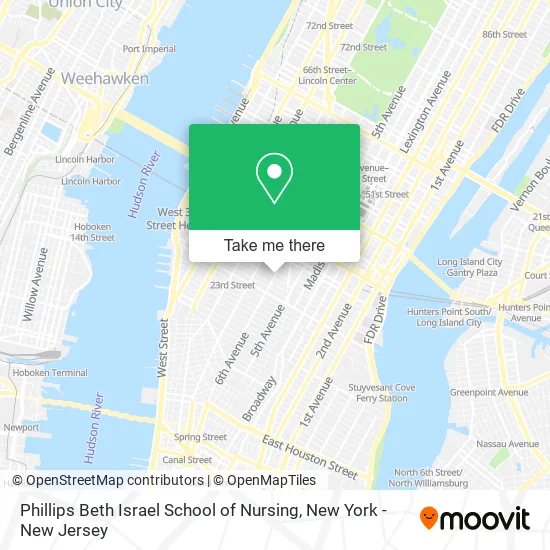 Phillips Beth Israel School of Nursing map
