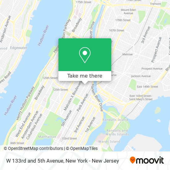 Mapa de W 133rd and 5th Avenue