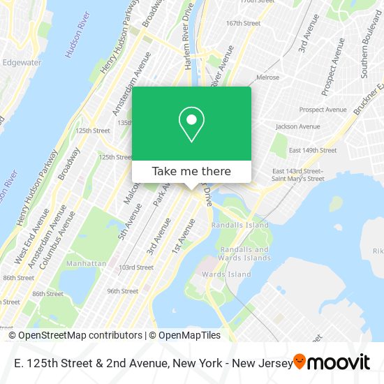 E. 125th Street & 2nd Avenue map