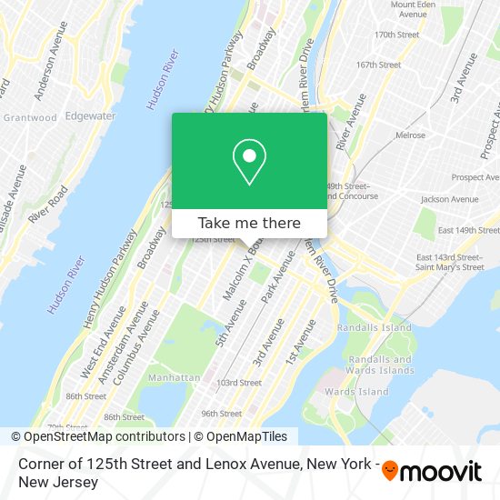 Corner of 125th Street and Lenox Avenue map