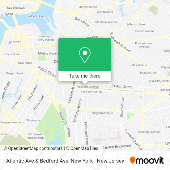 Atlantic Ave & Bedford Ave map