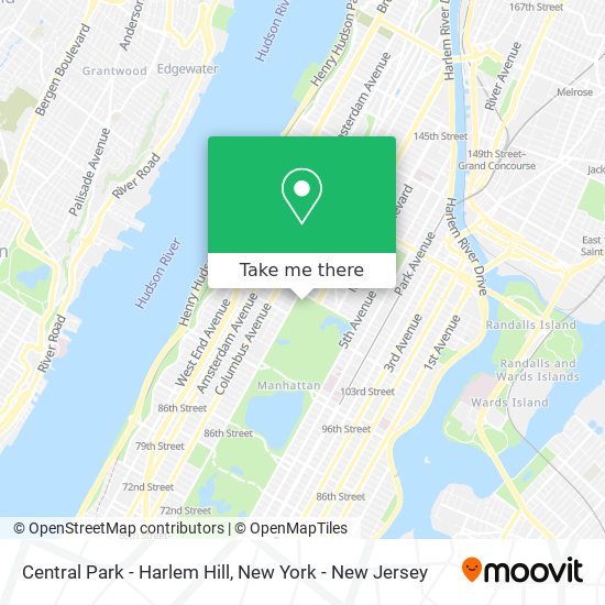 Mapa de Central Park - Harlem Hill