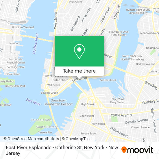 East River Esplanade - Catherine St map