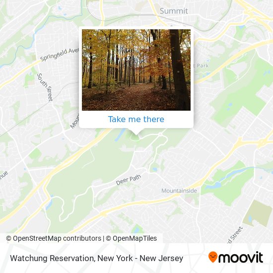 Watchung Reservation map