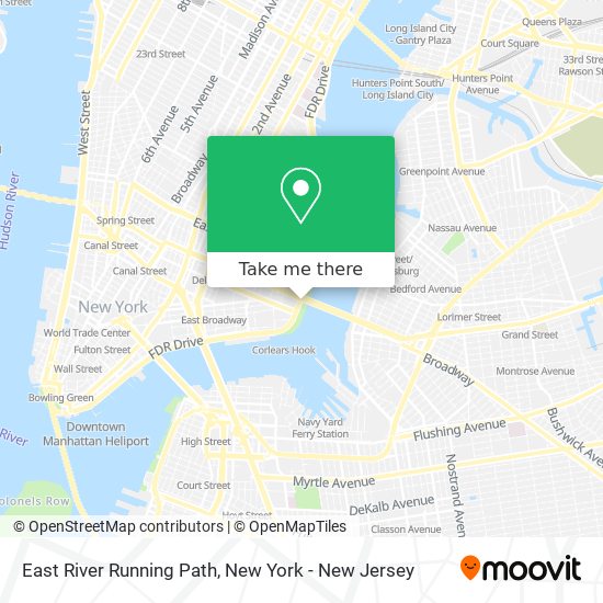 East River Running Path map