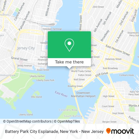 Mapa de Battery Park City Esplanade