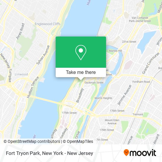 Fort Tryon Park map