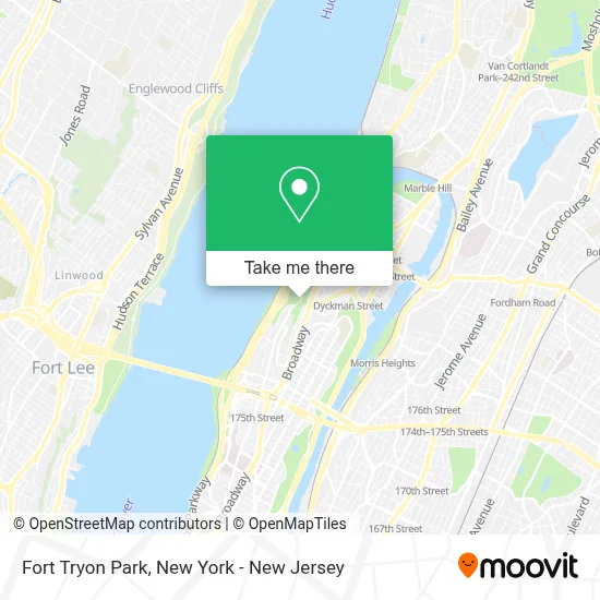 Fort Tryon Park map