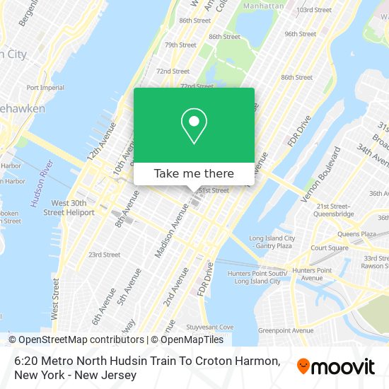 Mapa de 6:20 Metro North Hudsin Train To Croton Harmon