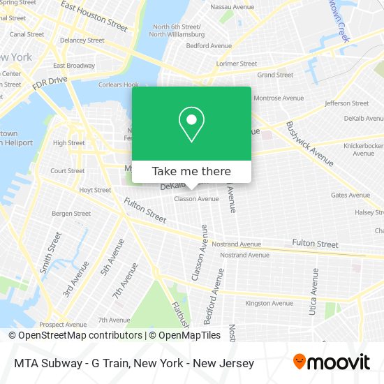 MTA Subway - G Train map
