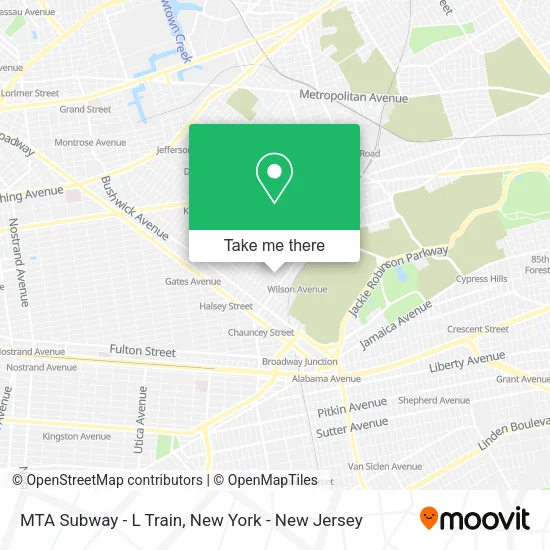 MTA Subway - L Train map