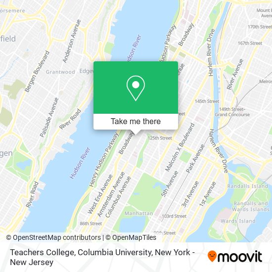 Mapa de Teachers College, Columbia University