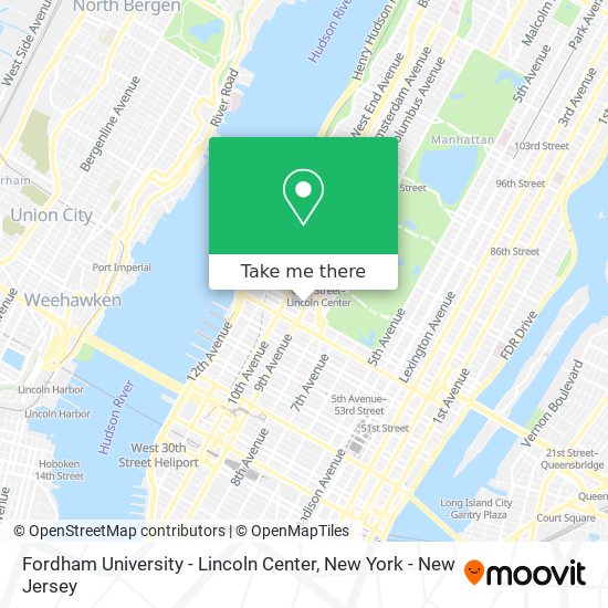 Fordham University - Lincoln Center map