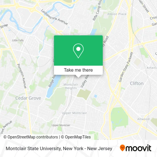 Montclair State University map