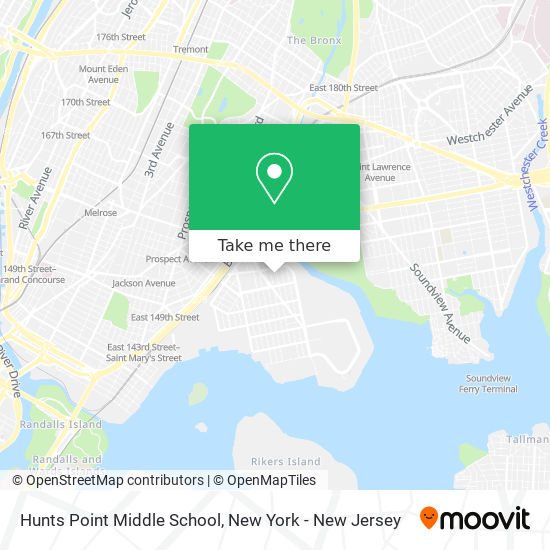 Hunts Point Middle School map