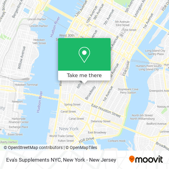 Eva's Supplements NYC map