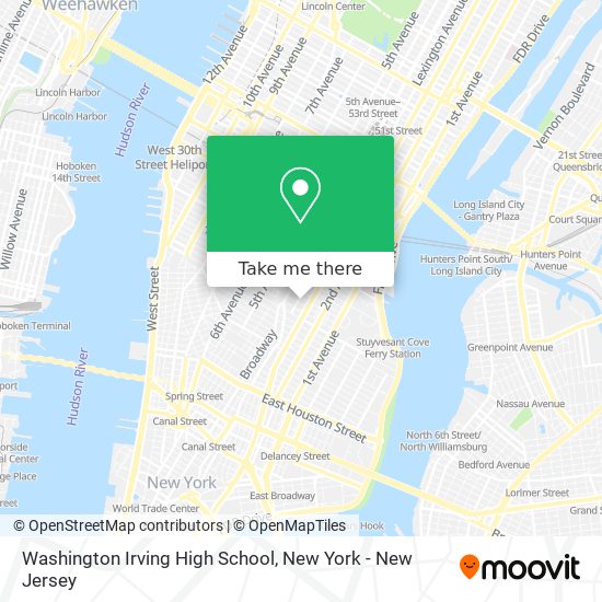 Washington Irving High School map