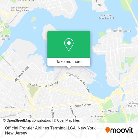 Mapa de Official Frontier Airlines Terminal-LGA