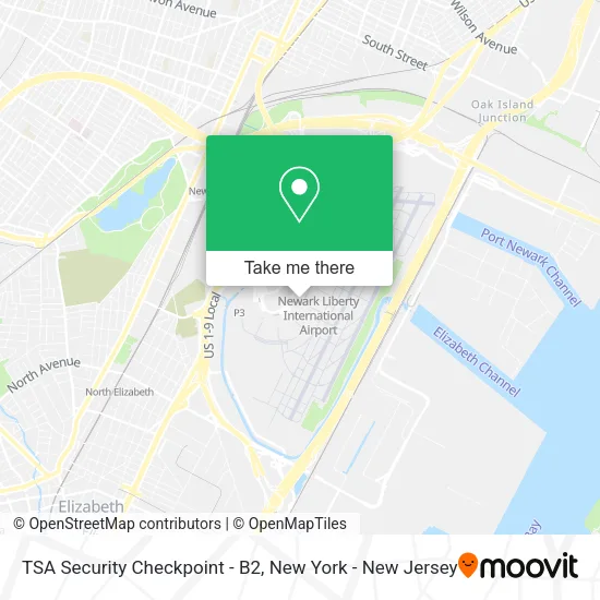 TSA Security Checkpoint - B2 map