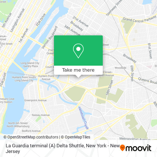 Mapa de La Guardia terminal (A) Delta Shuttle