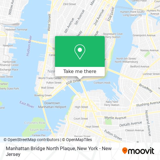 Manhattan Bridge North Plaque map