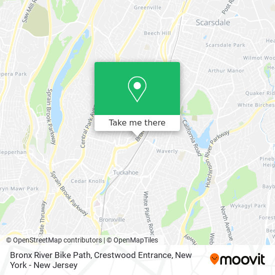 Mapa de Bronx River Bike Path, Crestwood Entrance