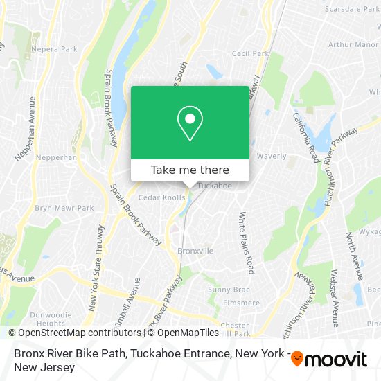 Mapa de Bronx River Bike Path, Tuckahoe Entrance