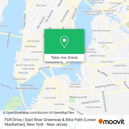 FDR Drive / East River Greenway & Bike Path (Lower Manhattan) map