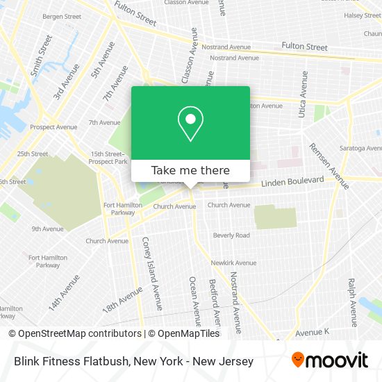 Blink Fitness Flatbush map