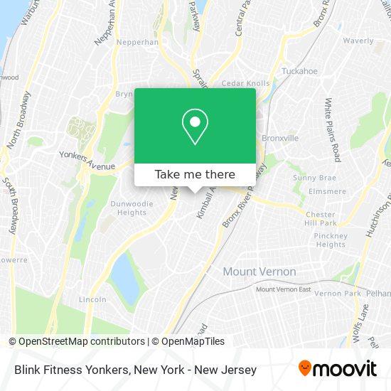 Blink Fitness Yonkers map