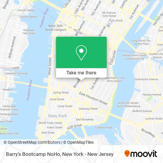 Mapa de Barry's Bootcamp NoHo