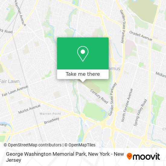 George Washington Memorial Park map