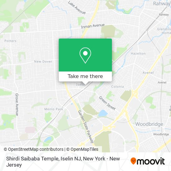 Shirdi Saibaba Temple, Iselin NJ map