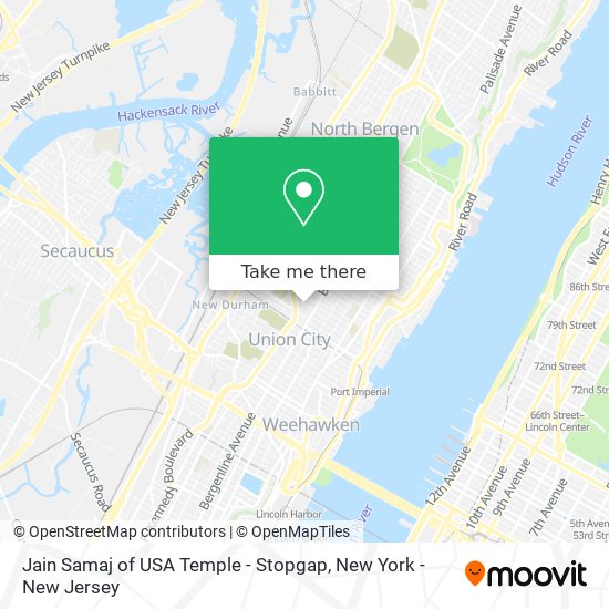 Jain Samaj of USA Temple - Stopgap map