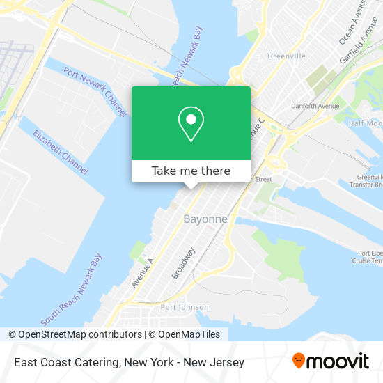 East Coast Catering map