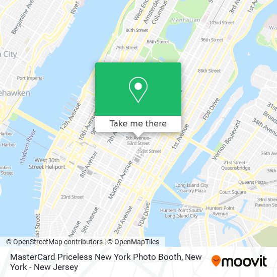 MasterCard Priceless New York Photo Booth map