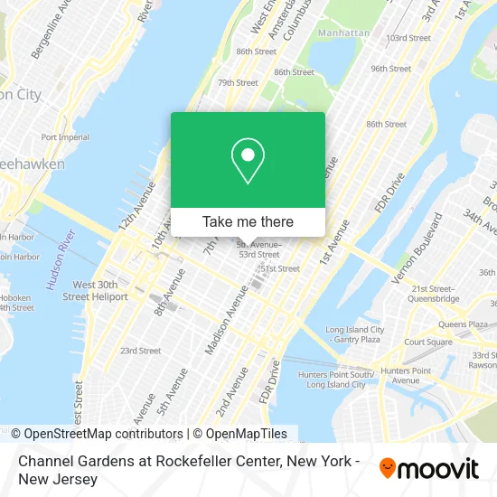 Channel Gardens at Rockefeller Center map