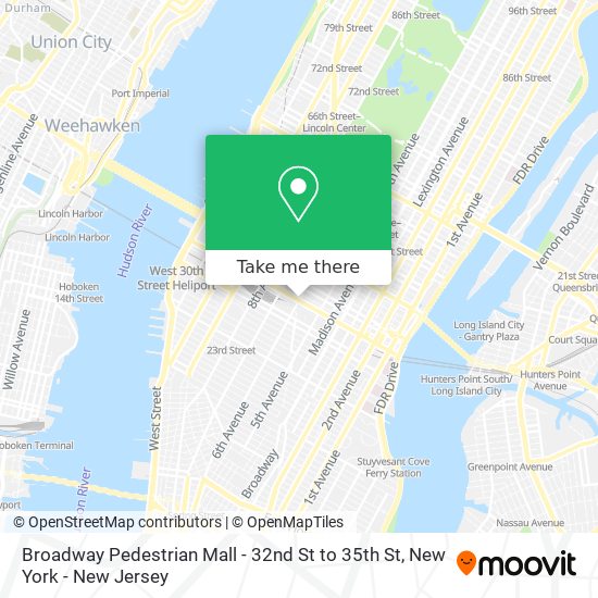 Mapa de Broadway Pedestrian Mall - 32nd St to 35th St