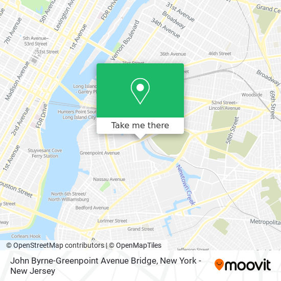 Mapa de John Byrne-Greenpoint Avenue Bridge